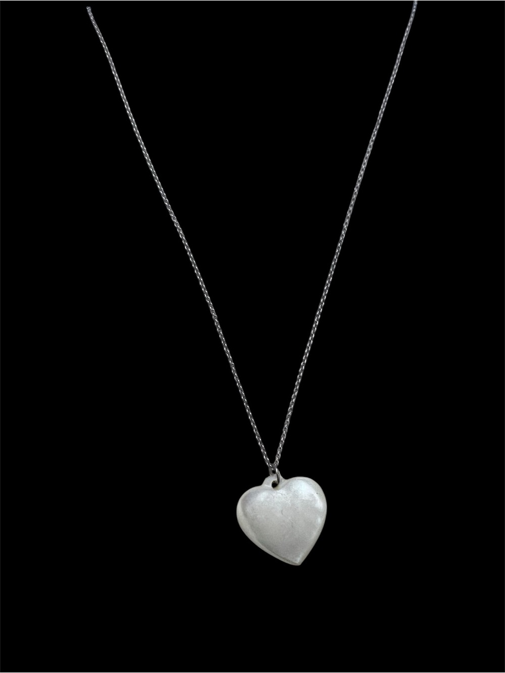 Sterling silver necklace with white Tone Heart Pendant